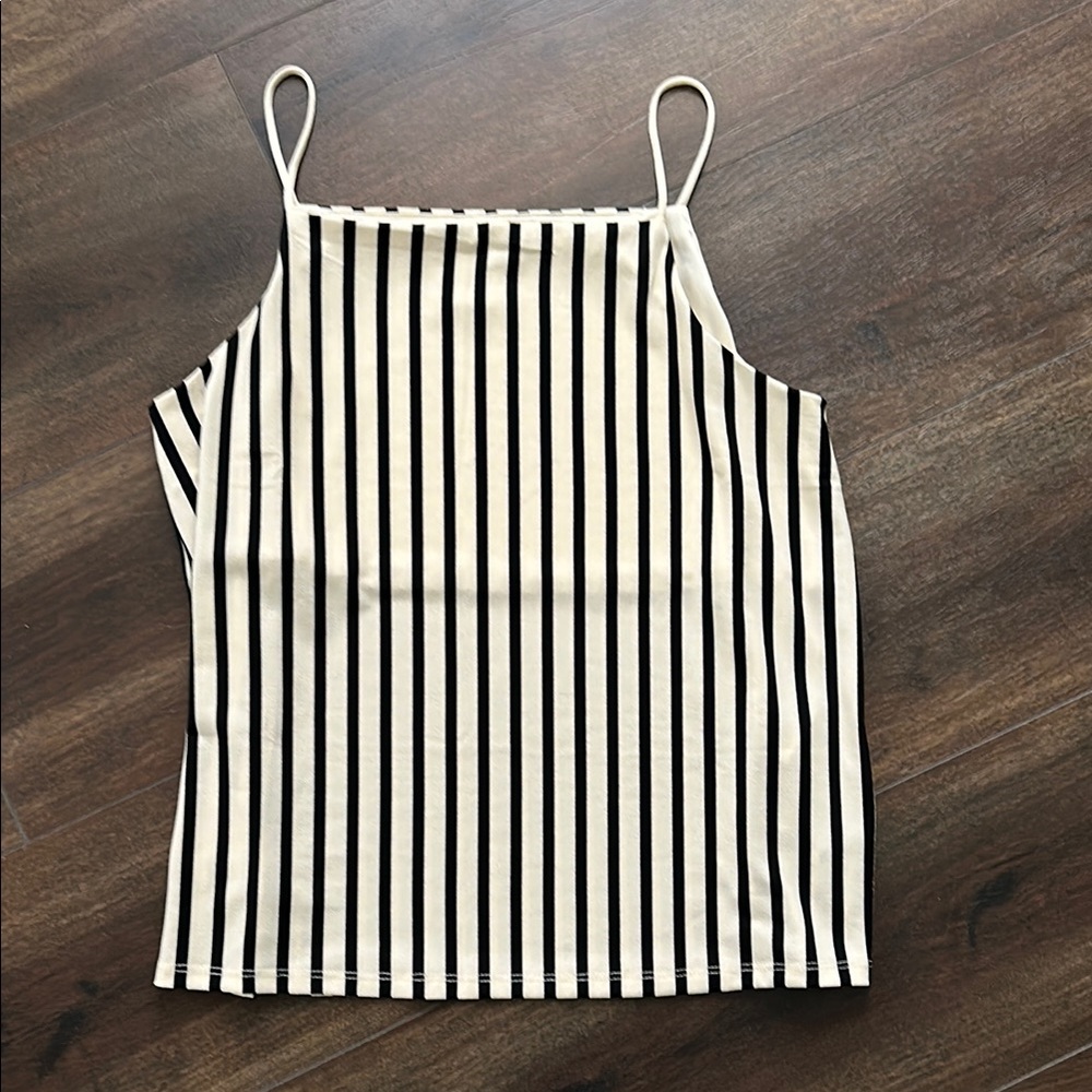 Striped Black and White Women's Top